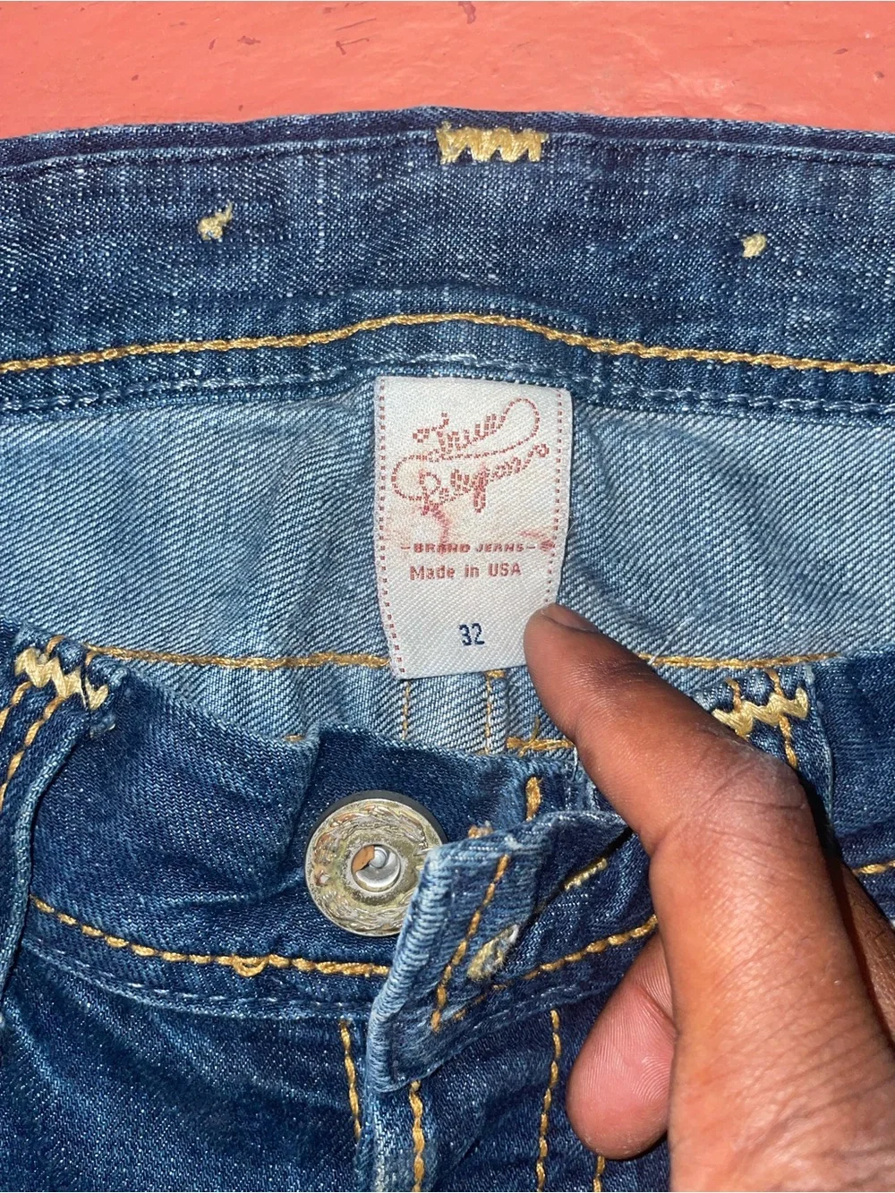 True religion Dark Blue Straight-Leg Jeans vintage